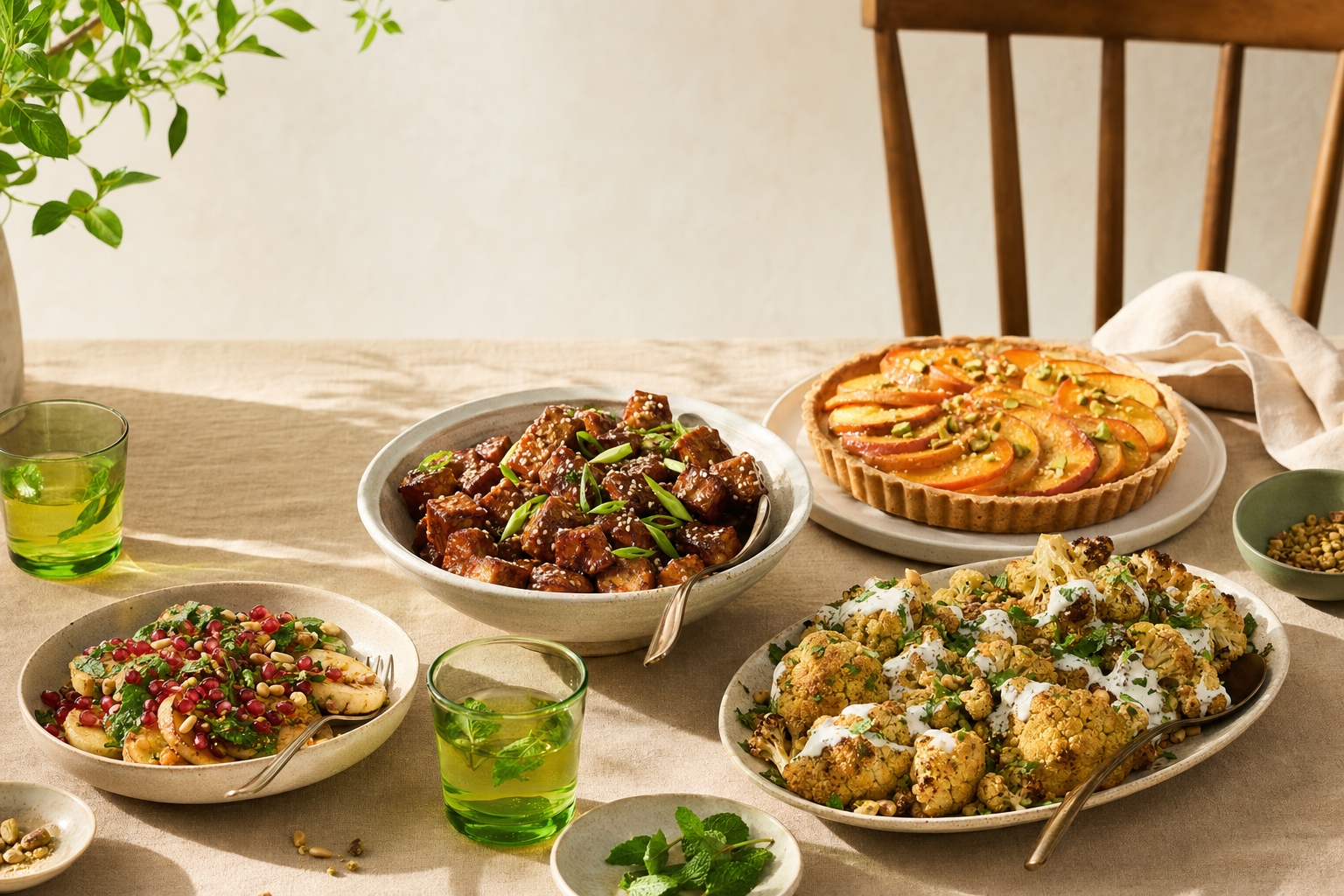 A generous table of colorful homemade recipes from Glutton Diaries