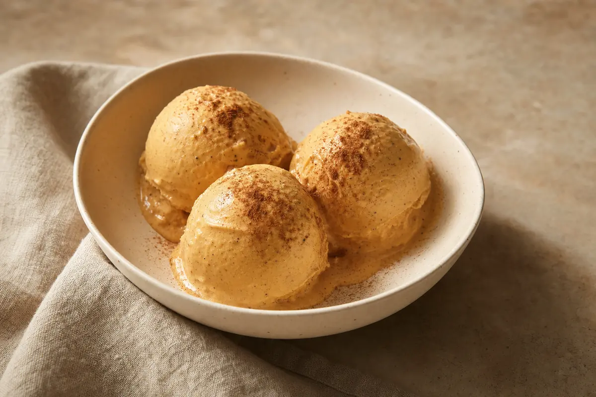 Pumpkin Spice Ice Cream finished and ready to serve