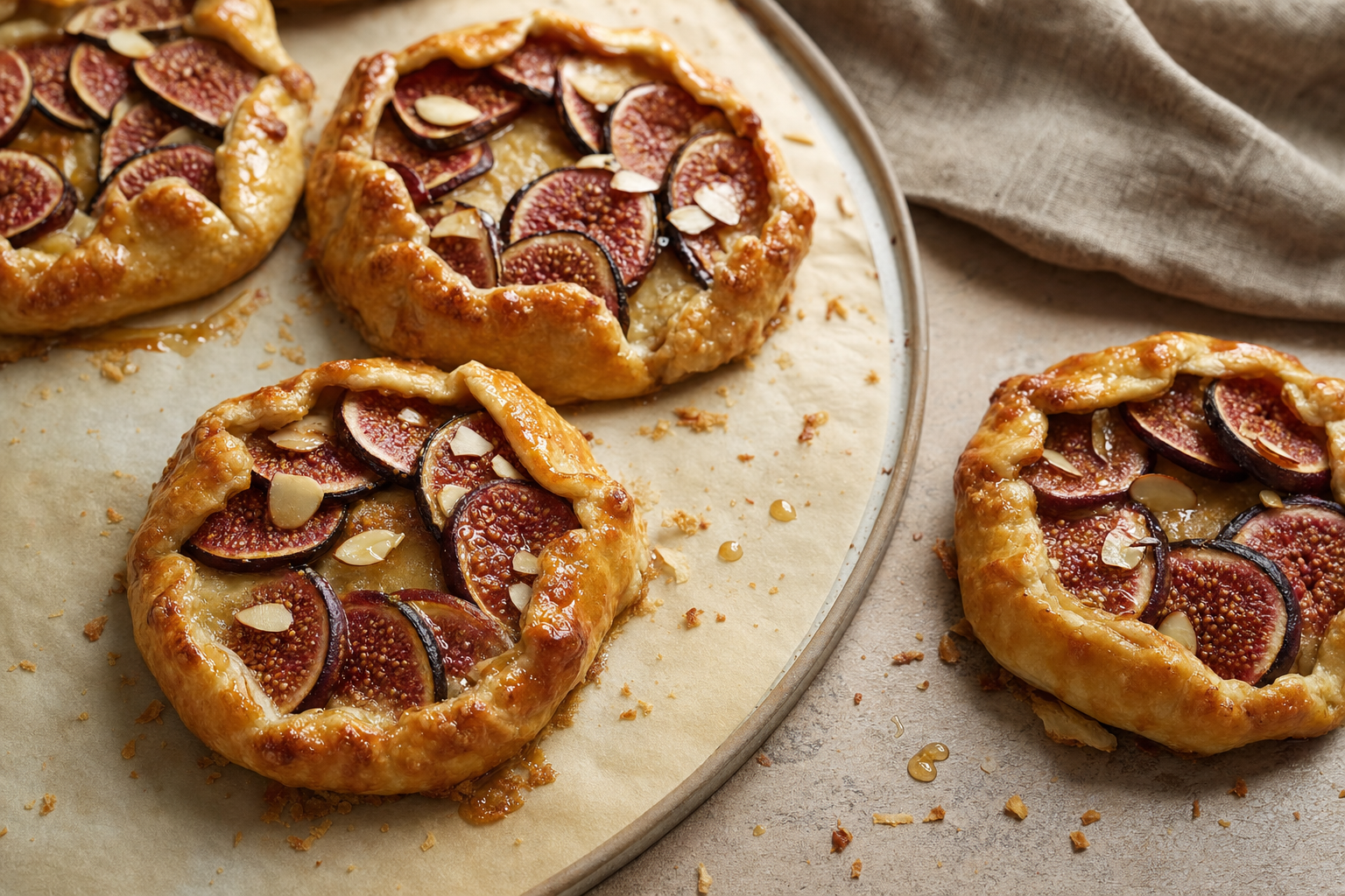 Almond Fig Galettes finished and ready to serve
