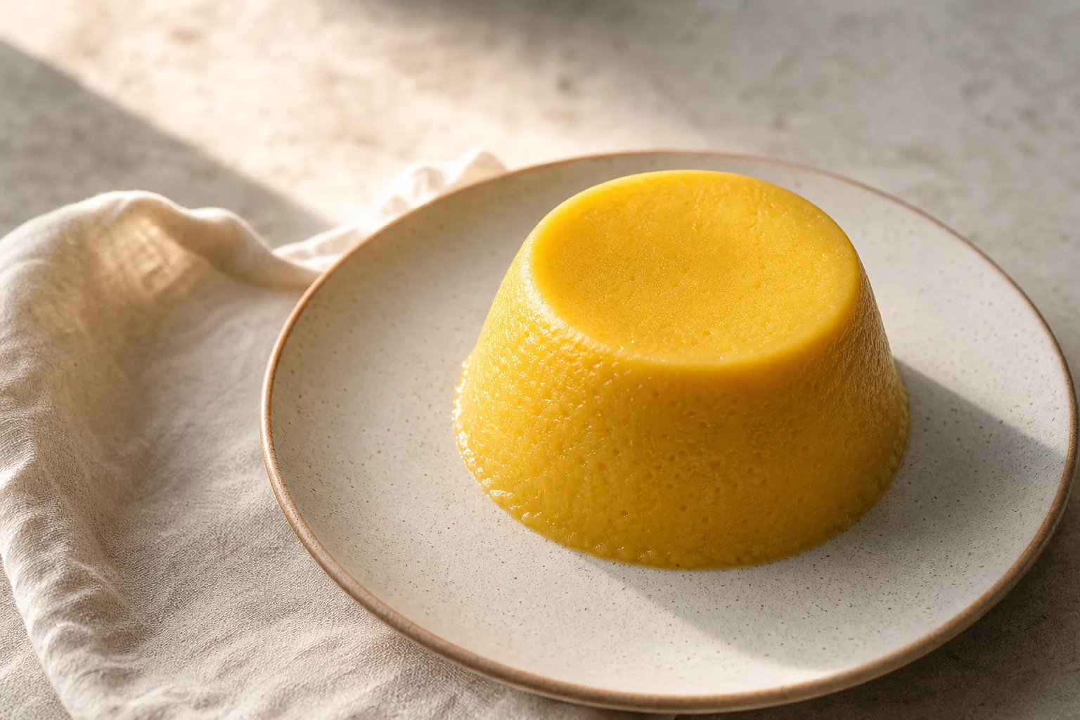 Tender steamed mango puddings made with coconut milk, fresh mango puree, and lime, served warm or chilled.