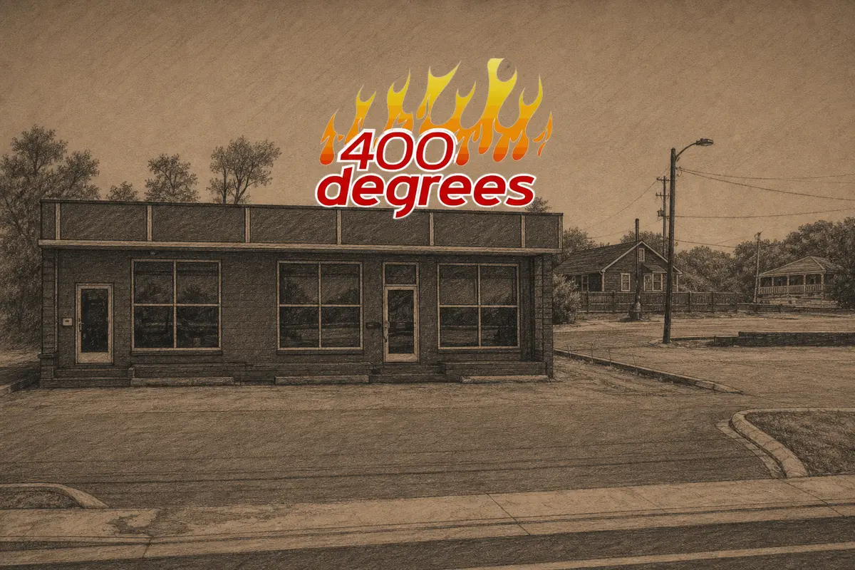 Illustrated exterior of 400 Degrees Hot Chicken in Nashville
