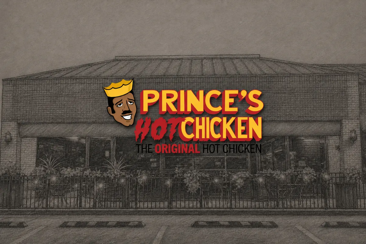Illustrated exterior of Prince’s Hot Chicken — South in Nashville