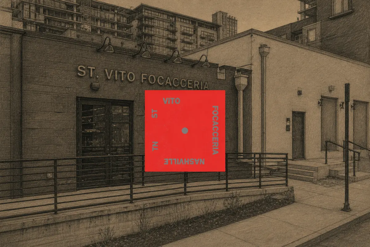 Illustrated exterior of St. Vito Focacceria in Nashville