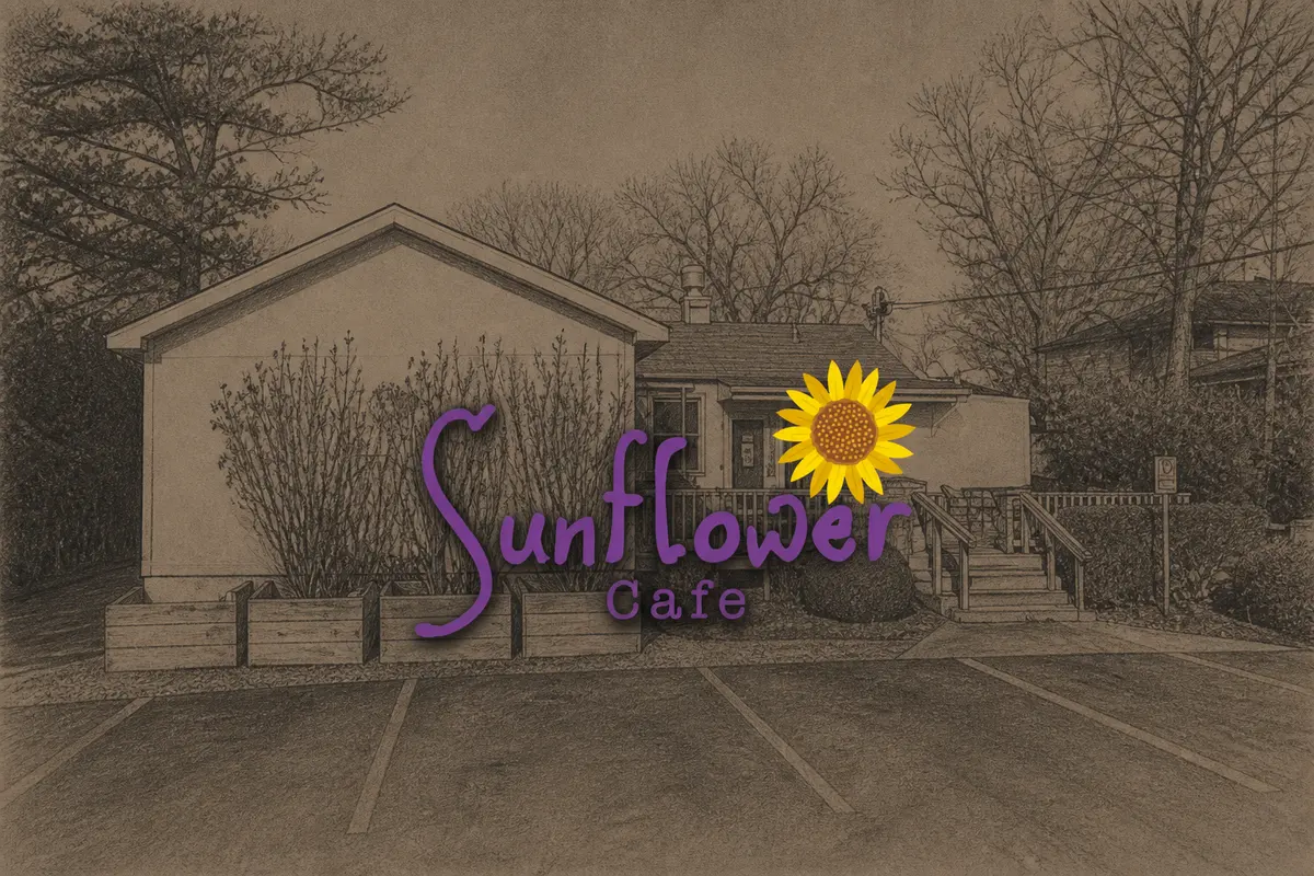 Illustrated exterior of Sunflower Cafe in Nashville