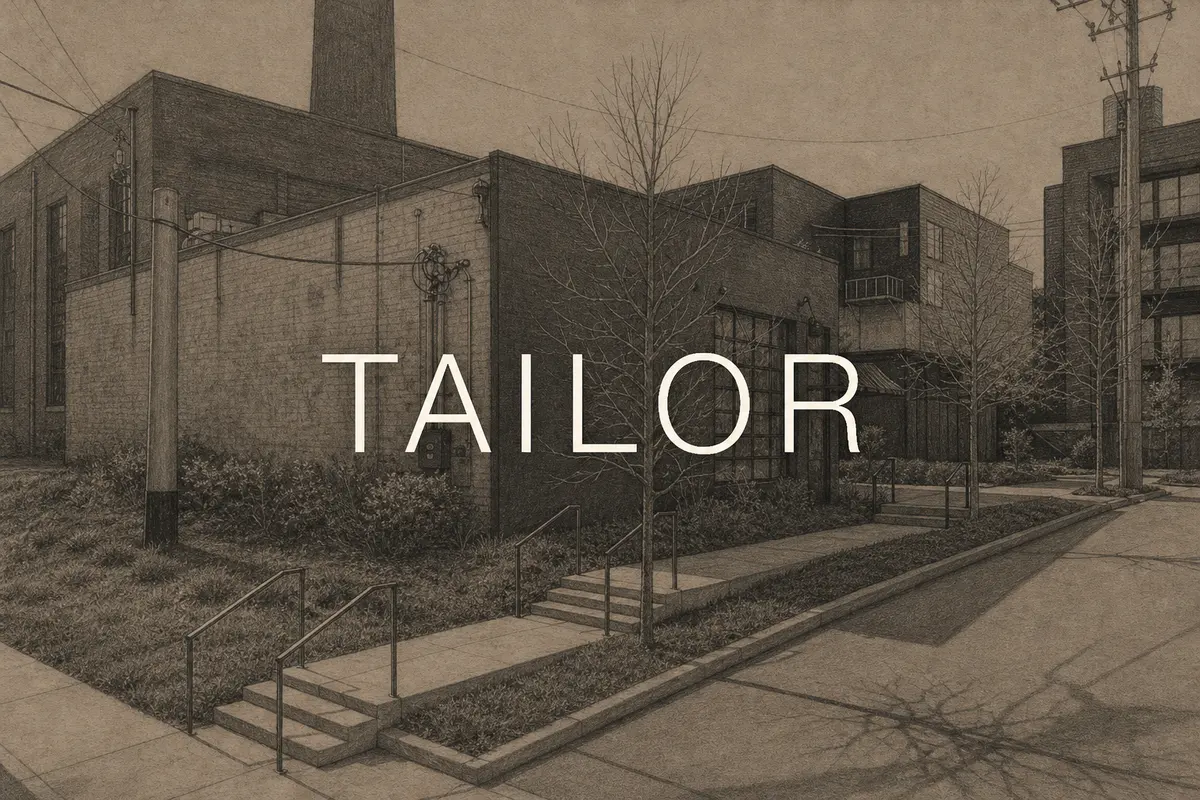 Illustrated exterior of Tailor in Nashville