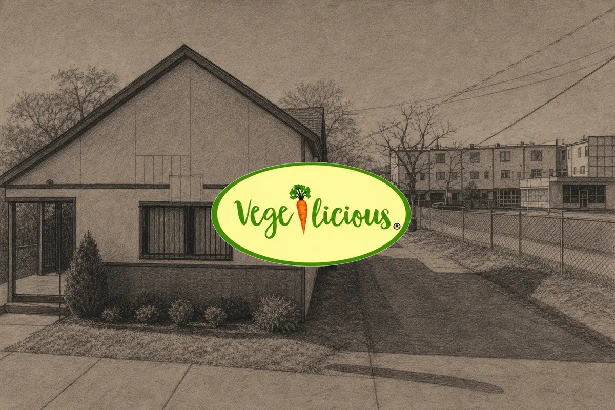 Illustrated exterior of Vegelicious in Nashville
